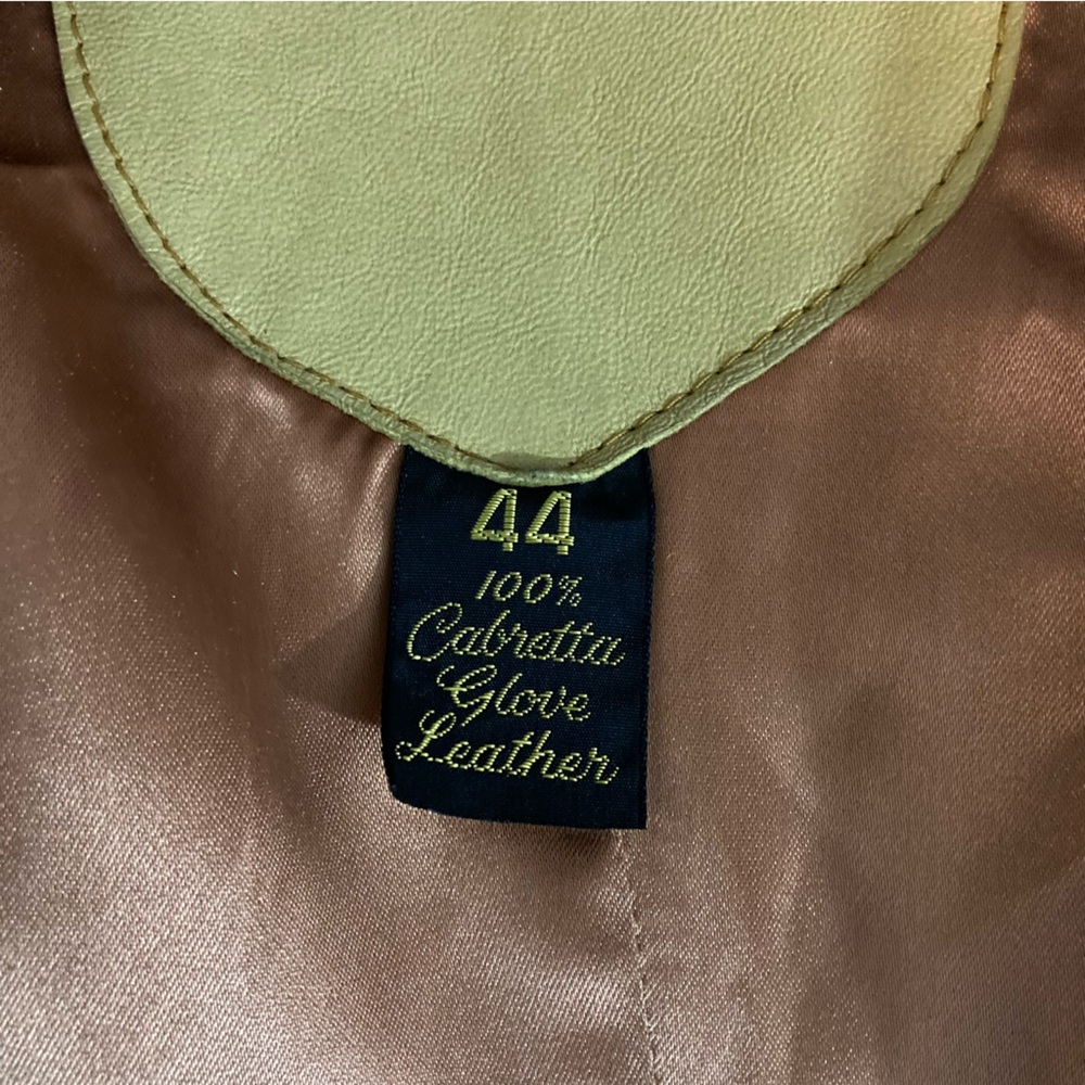 Vintage Leather Jacket, Cabretta Glove Leather, Tan Coat - Picture 10 of 13